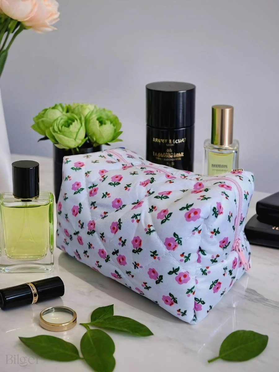 Косметичка Bilger, ширина: 12 см., высота: 10 см., длина: 17 см., , белый, розовый — фото 1