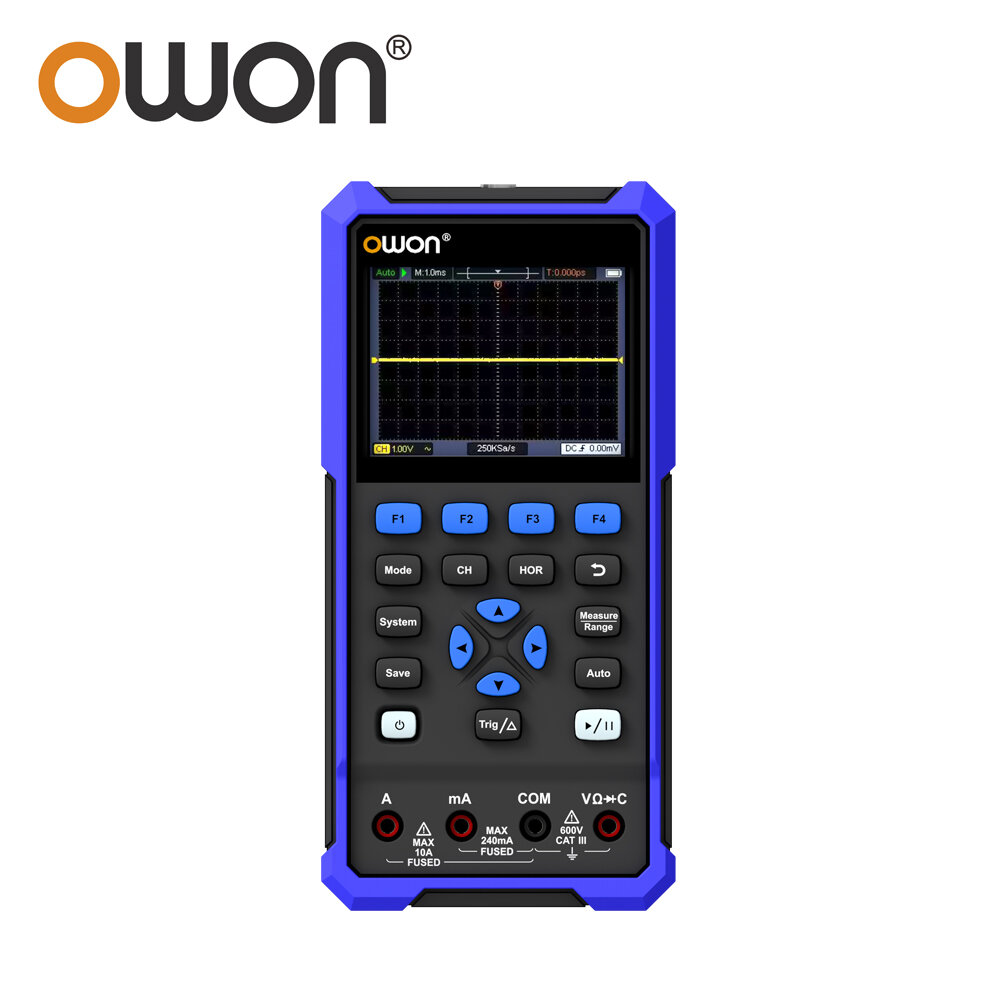 OWON HDS271 1CH цифровой осциллоскоп 70MHz 250MSas цифровой мультиметр 45 цифр истинного RMS генератор 100kHz