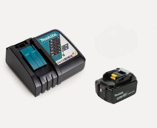Изображение товара Набор Makita 191A55-0: Аккумулятор BL1850B (18В, 5.0Ач, Li-Ion)+ зарядное устройство DC18RС Makita