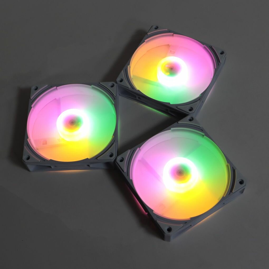 Набор из 3 вентиляторов TESLA RGB120 LW3, 120мм, 1200rpm, 3-pin+Molex, белый/FRGB