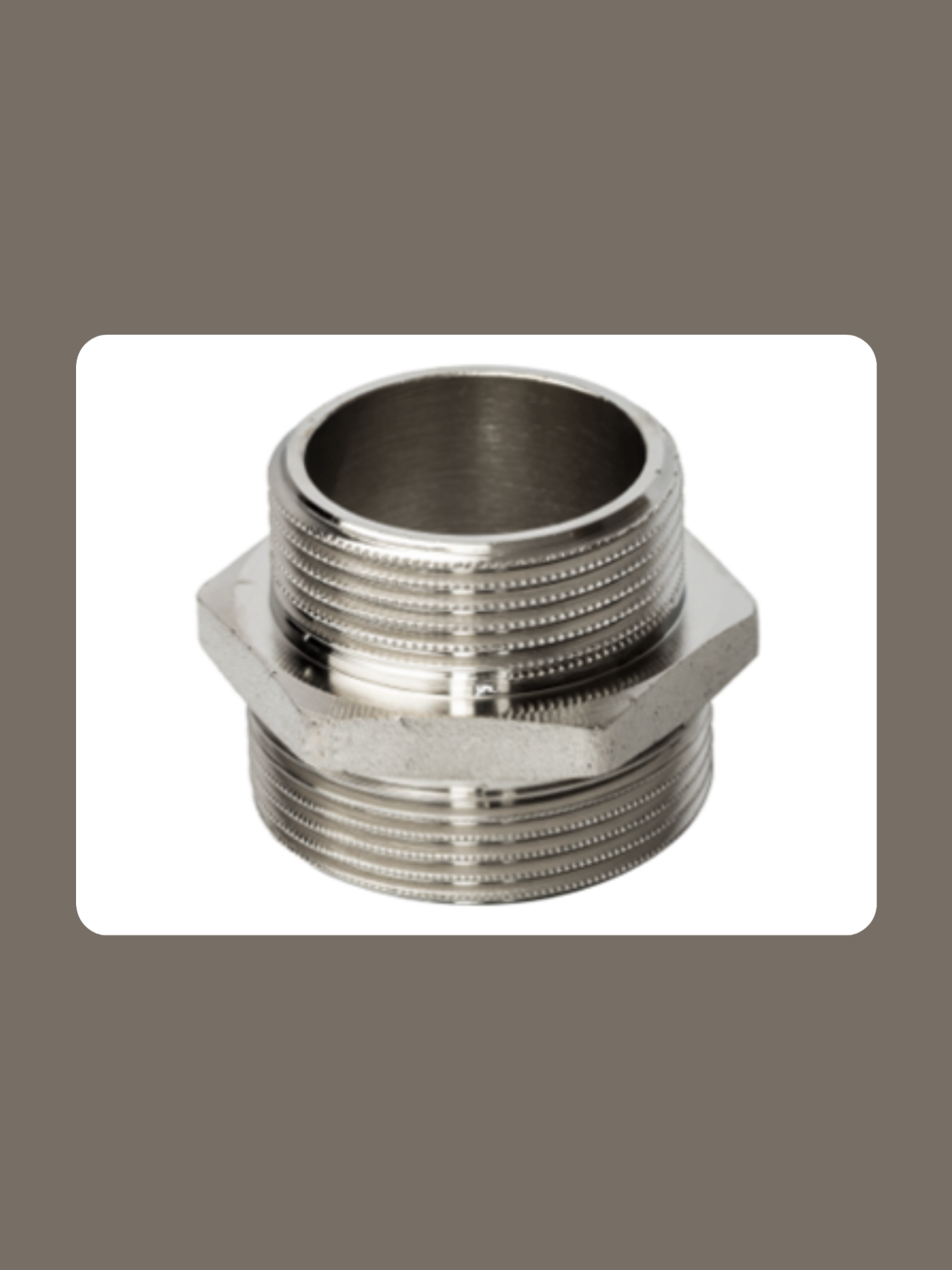 Бочонок 1"-1/2 " дюйма с наружной резьбой, никелированный 1 шт. в упаковке — фото 1