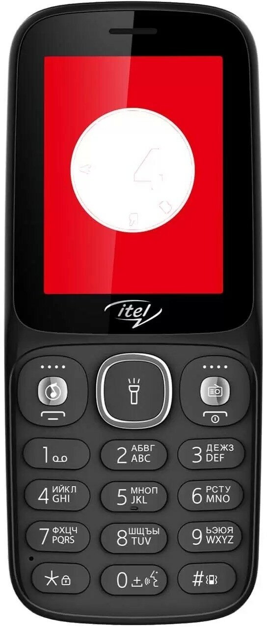 Сотовый телефон ITEL IT5026 Black (2sim/2.4"/320*240/32Mb/microSD/0.3Мп/Bt/1200мАч/моноблок)