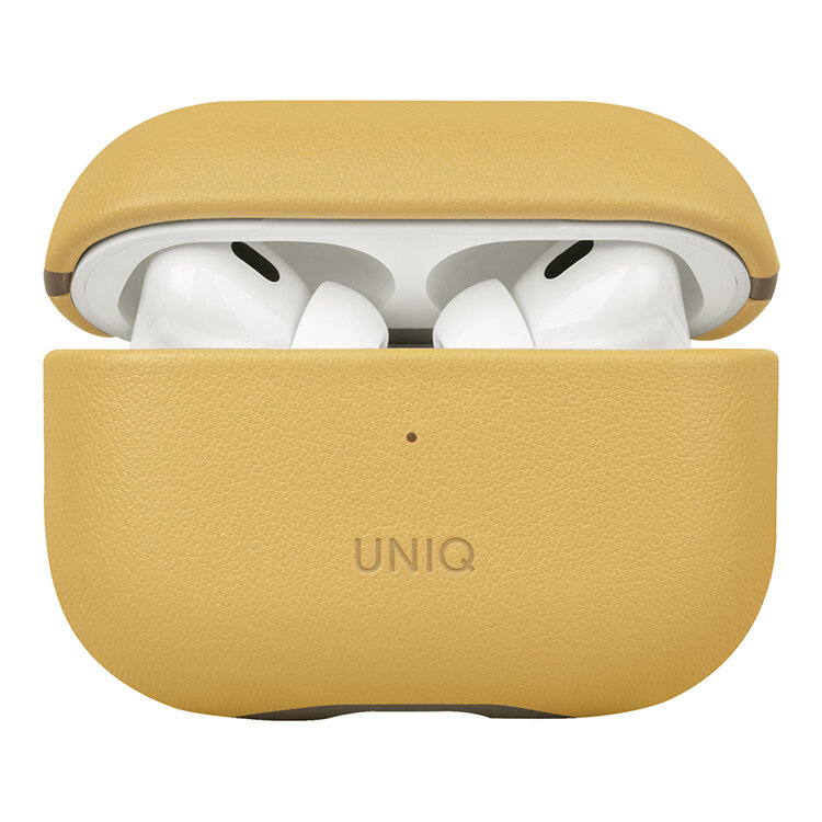 Uniq чехол со шнурком для Airpods Pro 2, Lyden DS Leatherette Canary Yellow/Flint Grey