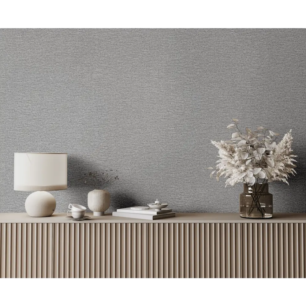 Ренова Канвас обои виниловые на флизелиновой основе (1.06х10м) серые