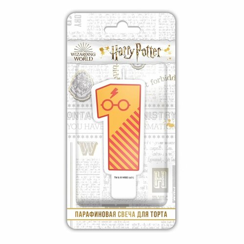 Свеча для торта ND Play Harry Potter парафиновая цифра 1 с рисунком в блистере чиби 297560 570₽