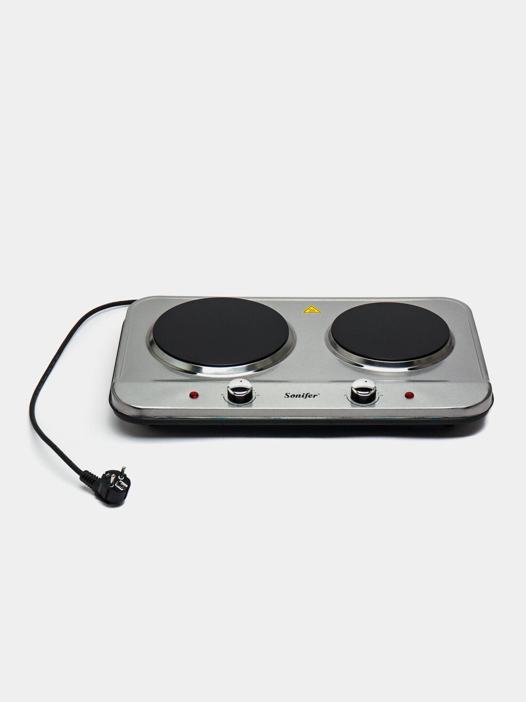 Электрическая плита Sonifer SF-3052, нержавеющая сталь, 2 конфорки — фото 1