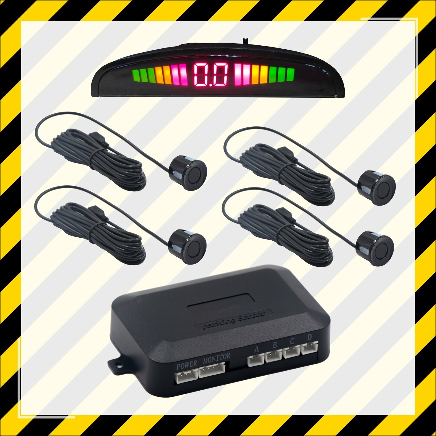 Парковочный радар для автомобиля в комплекте 4 датчика / парктроник Best Electronics L203 надежная система парковки