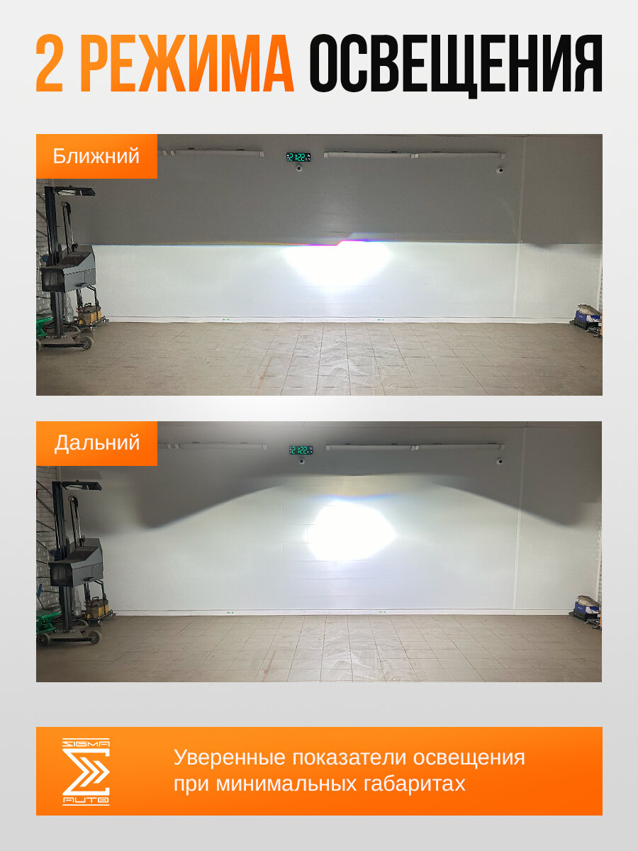 Светодиодные линзы би лед Aozoom A3 Max New 2025, 12V, 5500K, 2.5", bi led модули ближнего и дальнего света. — фото 1