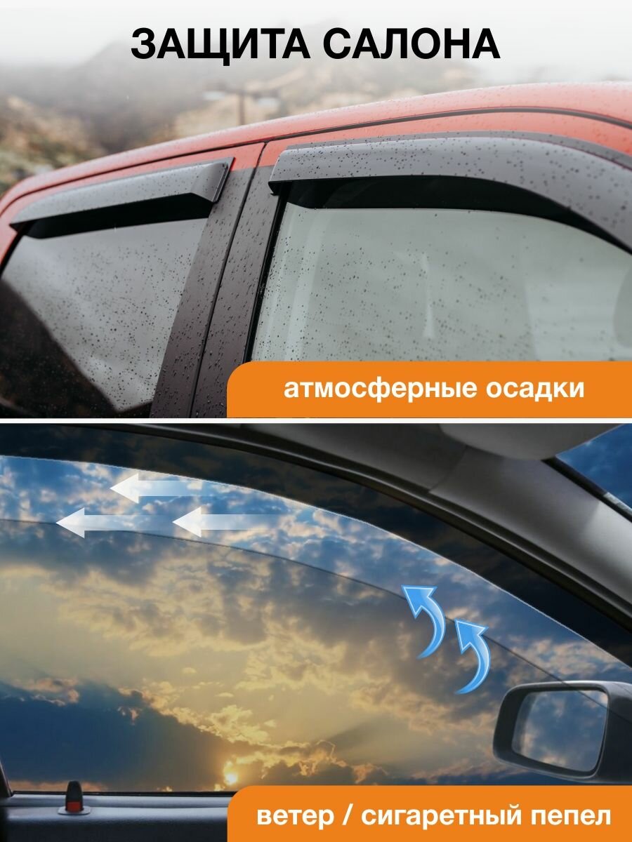 Дефлекторы SENATOR Eco Lada Niva Legend, ветровики Лада Нива Легенд (2021-н. в.) кроссовер, нак, 2шт — фото 1