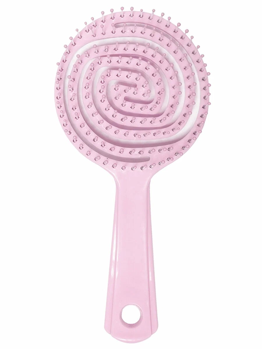 Расчестка Solomeya Мини для распутывания волос в форме леденца Розовая Lollipop Shaped Mini Detangling Hair Brush