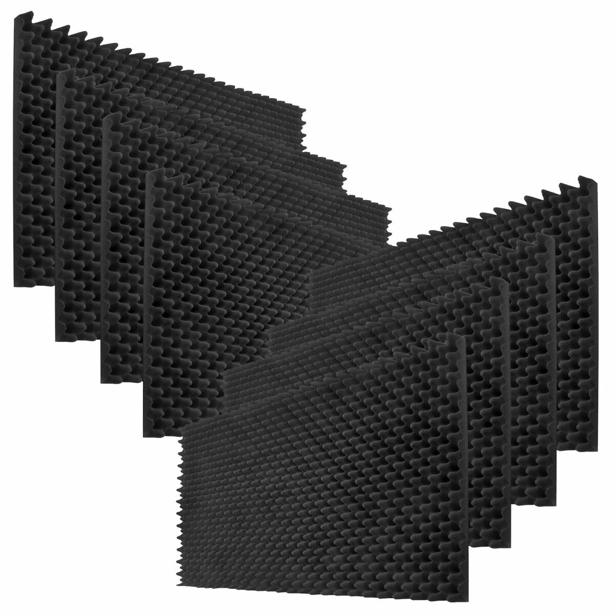 BEIYIN 8 шт Волнистая форма 1200MM X 600MM X 50MM Акустическая изоляционная пена Шумоподавляющая стена для аудио высокая плотность