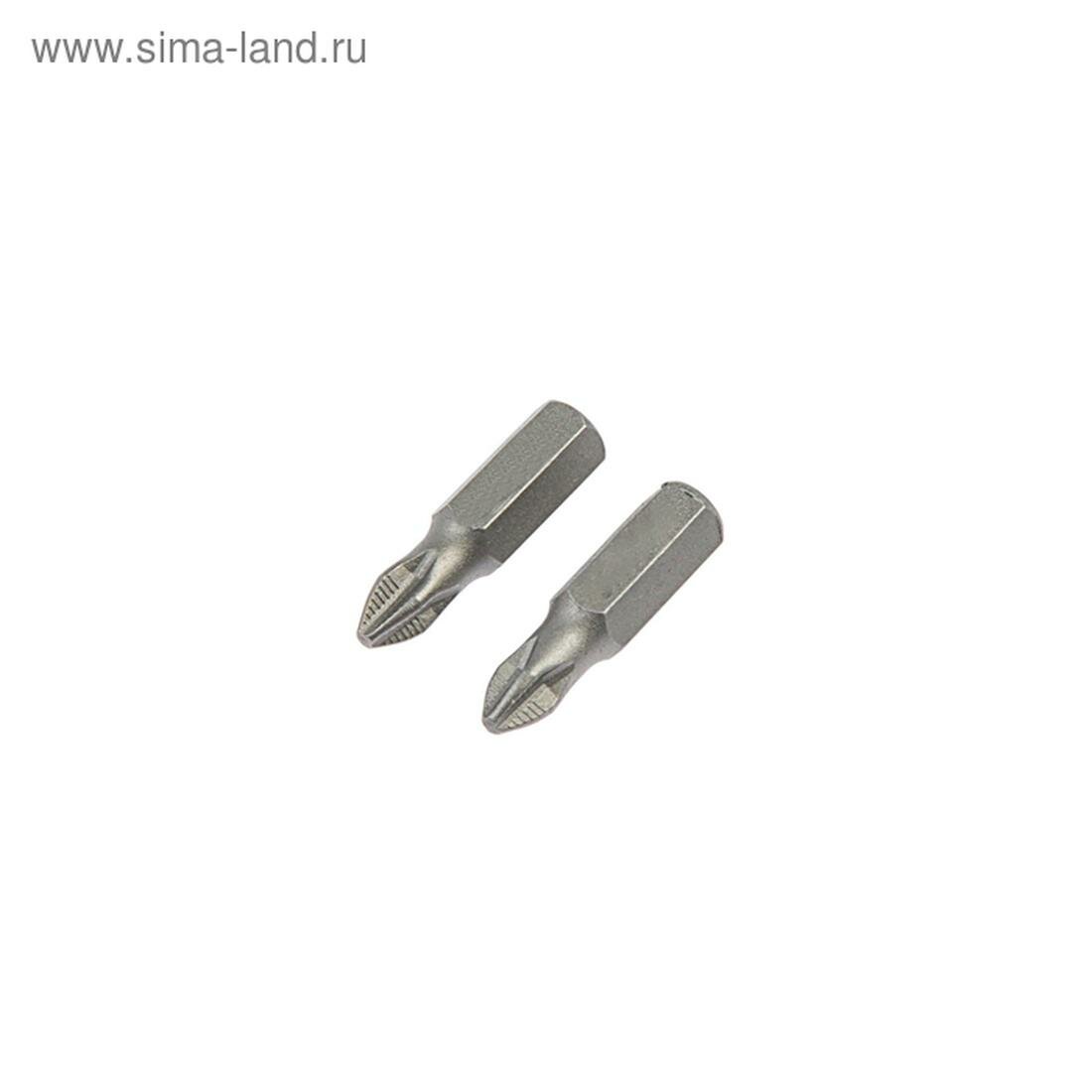 Биты тундра, намагниченные, сталь CrV, PH2 х 25 мм, 2 шт. в упаковке