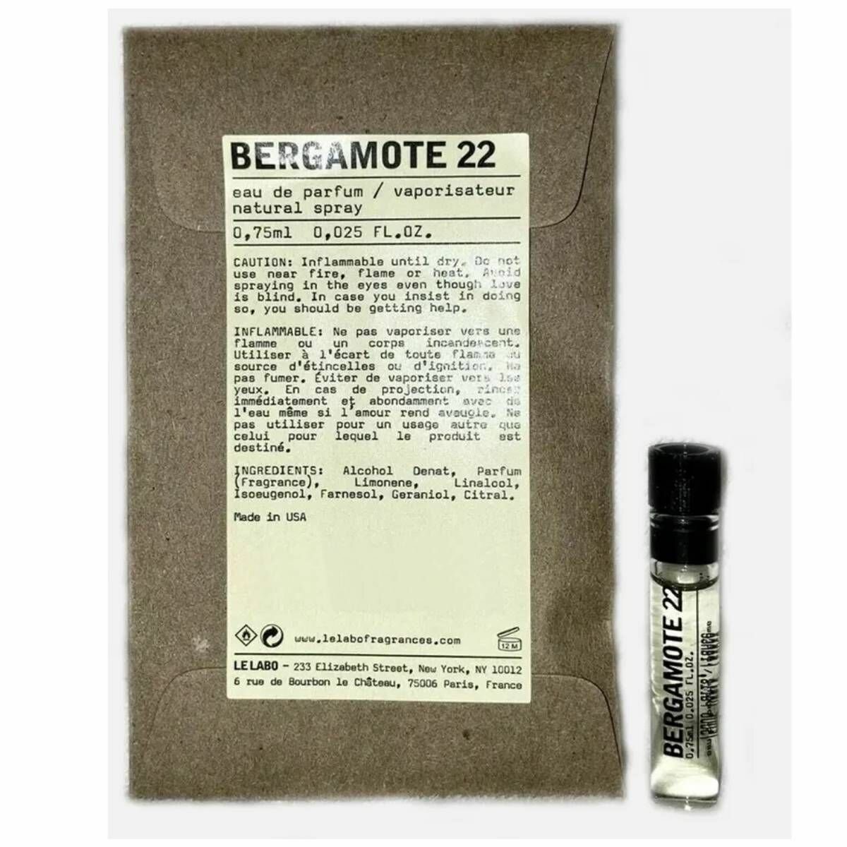 Le Labo Bergamote 22 Парфюмерная вода унисекс (пробник) 0.75 мл