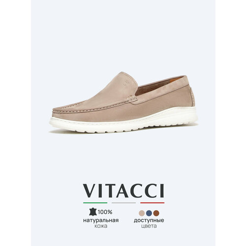фото Мокасины vitacci, размер 42, бежевый