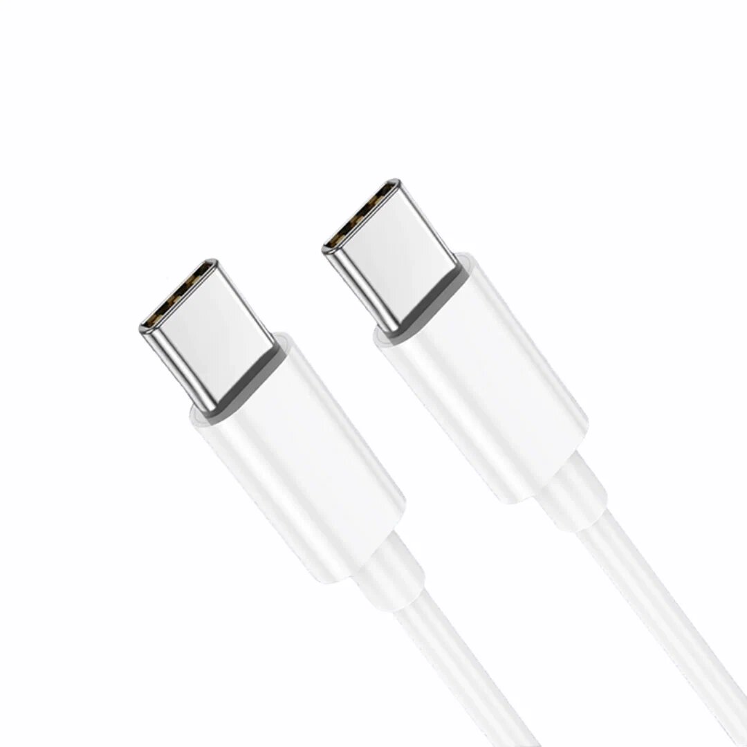 Кабель type-c to type-c 60w / поддержка быстрой зарядки белый — фото 1