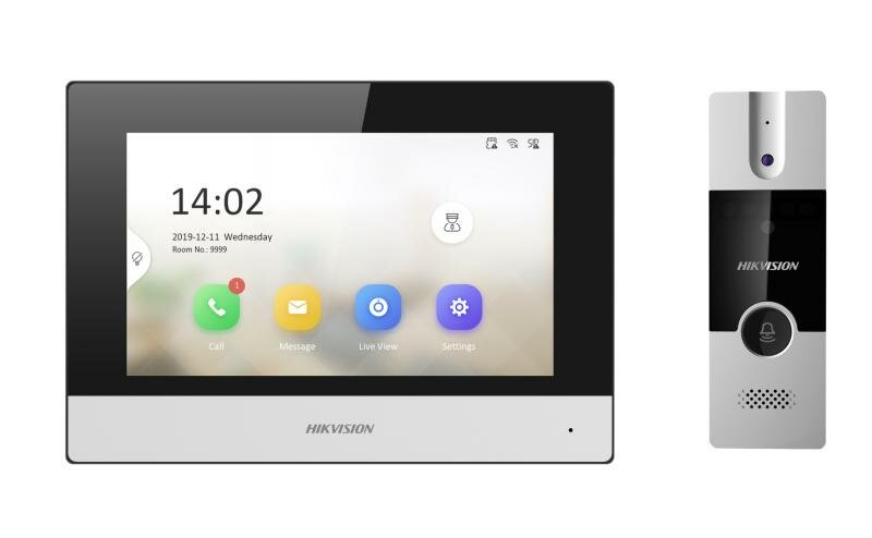 Комплект видеодомофона Hikvision DS-KIS302-P, 7-дюймовым экраном