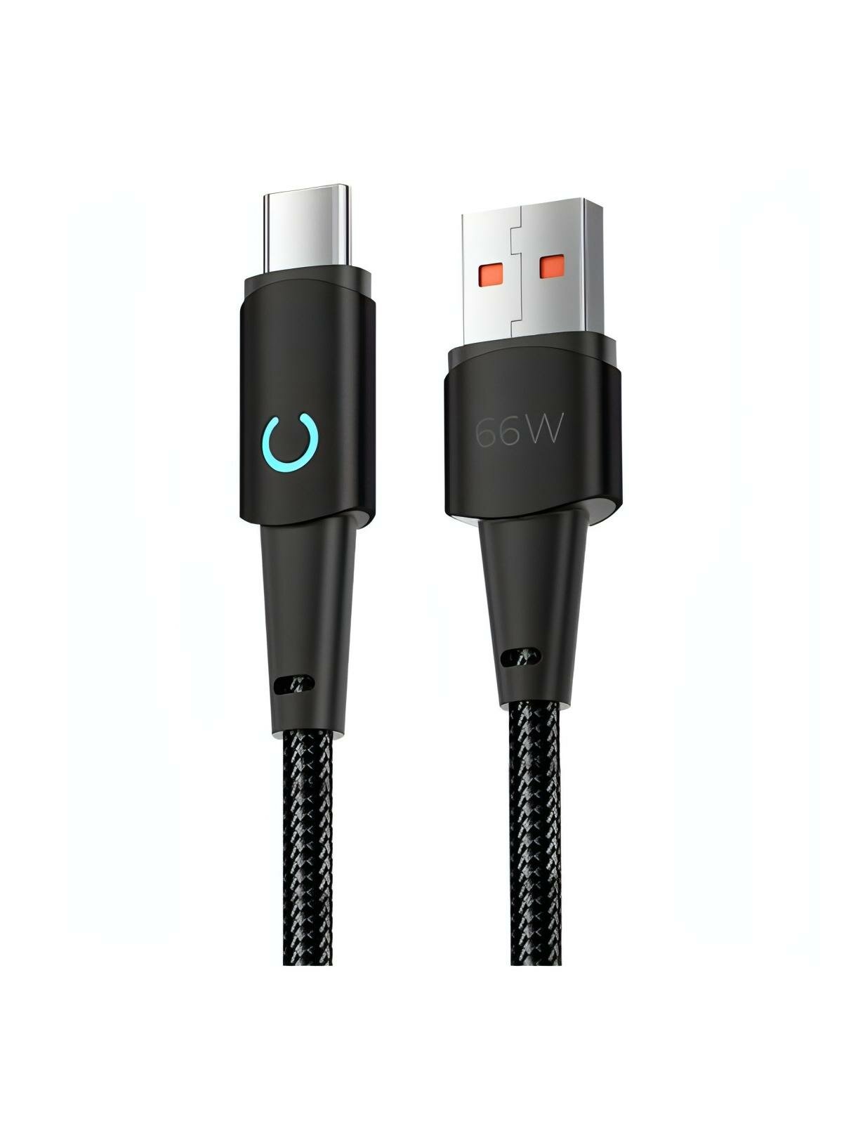 Кабель USB Type-C Deppa Moon USB - USB-C, 66Вт, 6А, 1,2м, черный (72521)