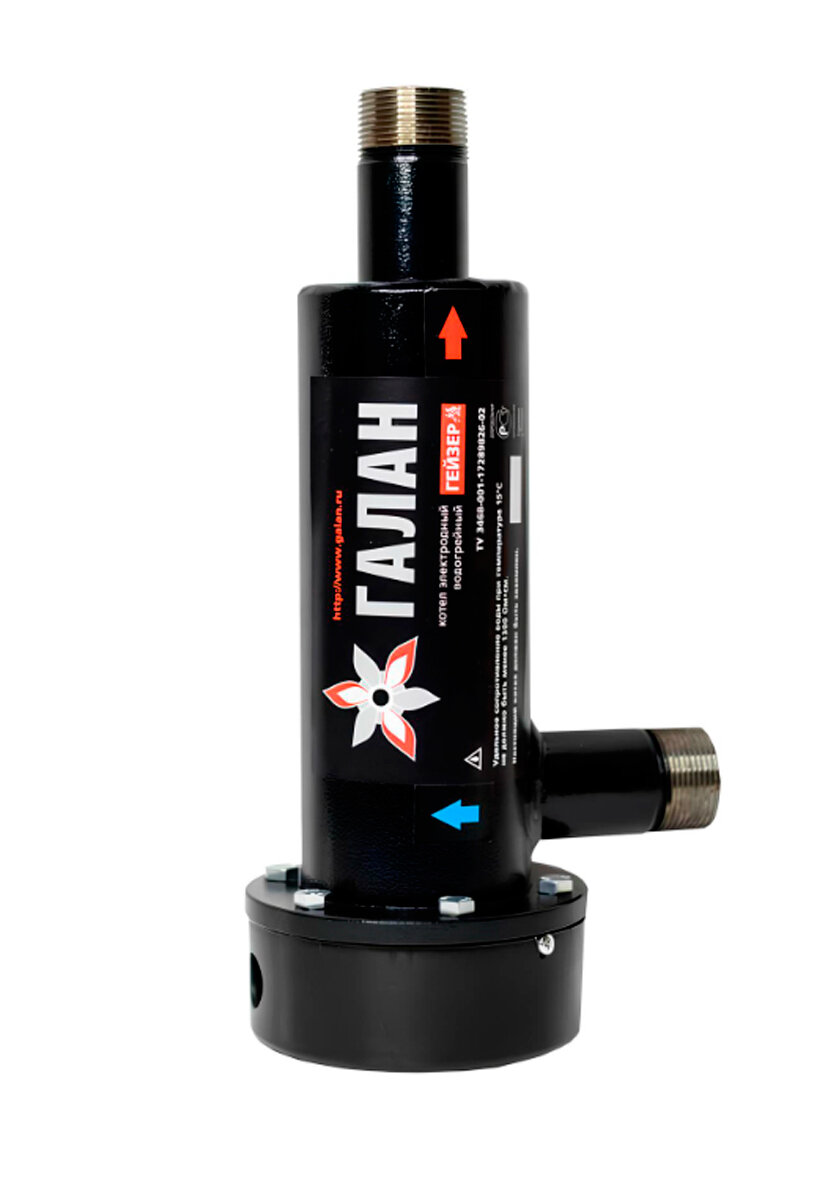 Электрический котел Галан Гейзер электродный 15 кВт для отопления черный