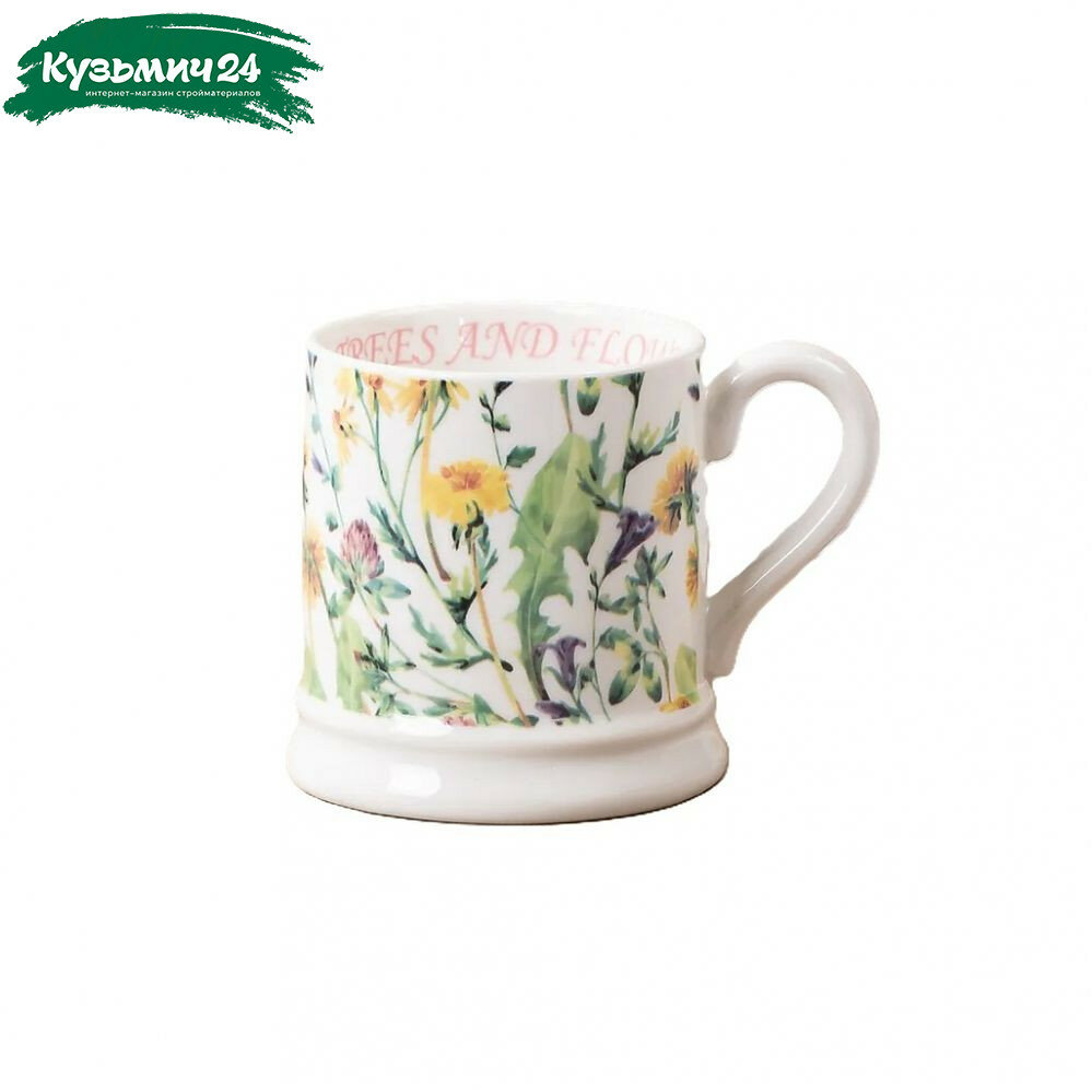 Кружка Noname Луговые цветы Y4-9005 керамика 370 мл различные цвета