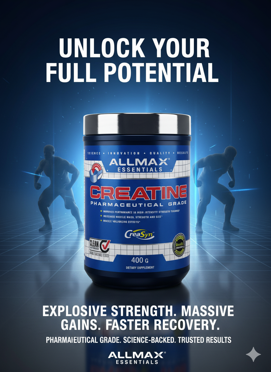 Креатин Моногидрат ALLMAX Creatine 400 gm 80 порций для выносливости и набора мышц