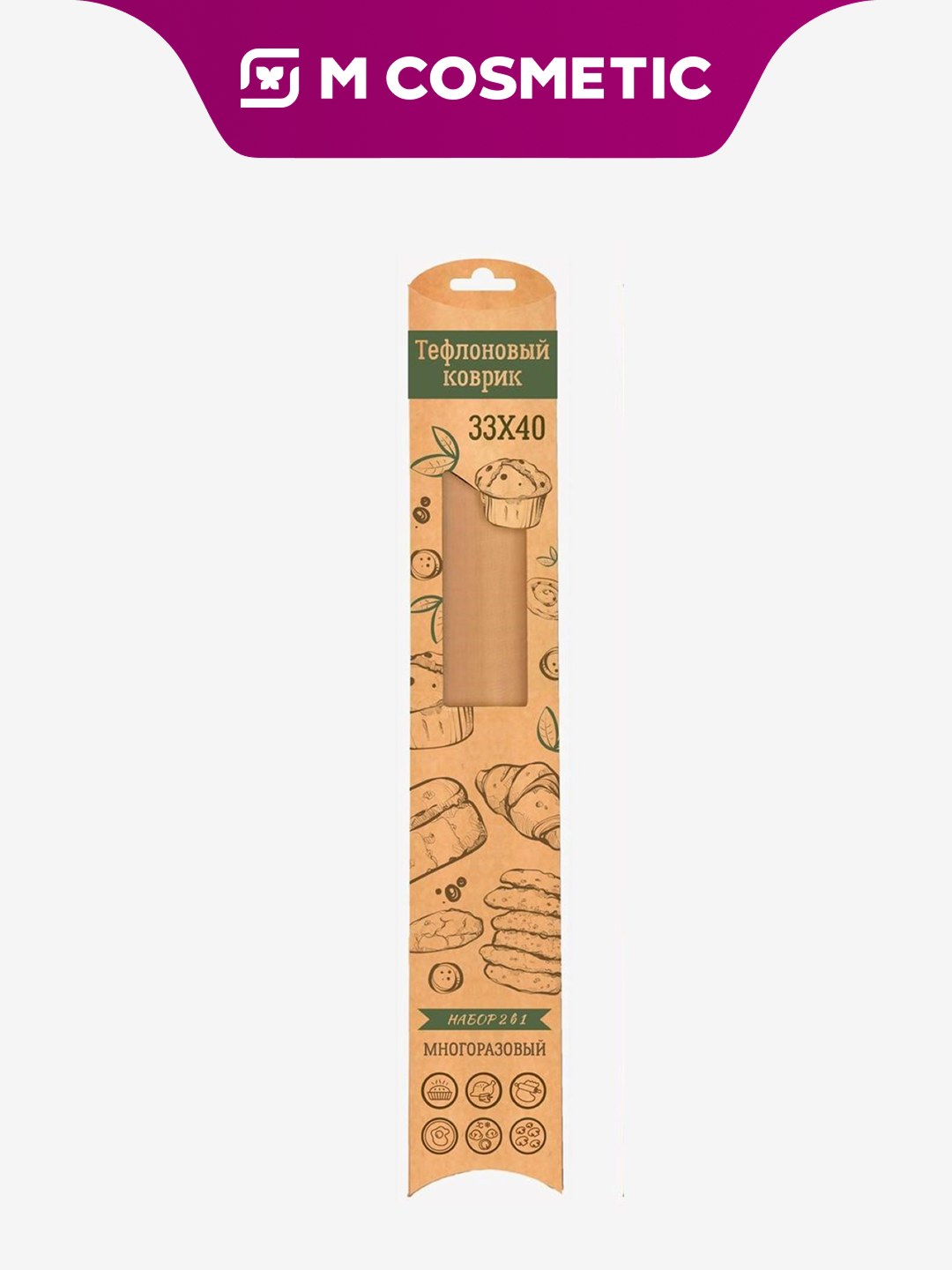 Тефлоновый коврик для выпечки "Компания К", 33x40 см, многоразовый