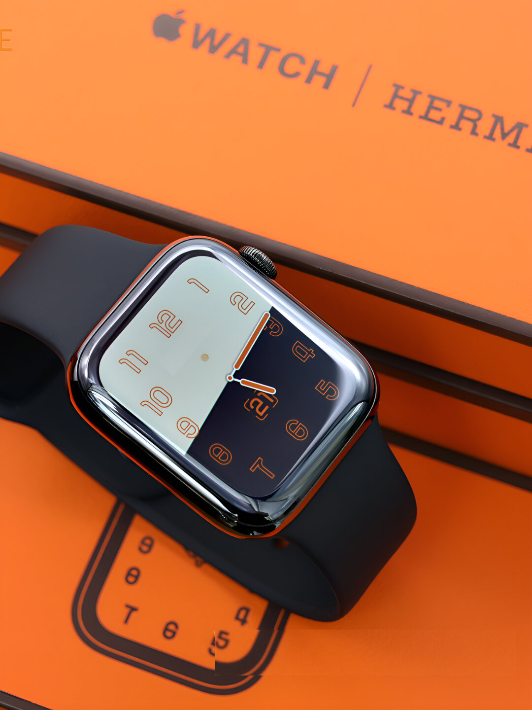 Часы Apple Watch Hermes GPS + Cellular 7 45mm Space Black Stainless Steel Case with Noir Single Tour