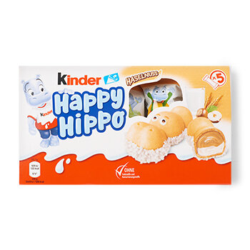 Шоколадно-молочное печенье Kinder Happy Hippo Hazelnut, с фундуком, 103,5 гр - фотография № 13