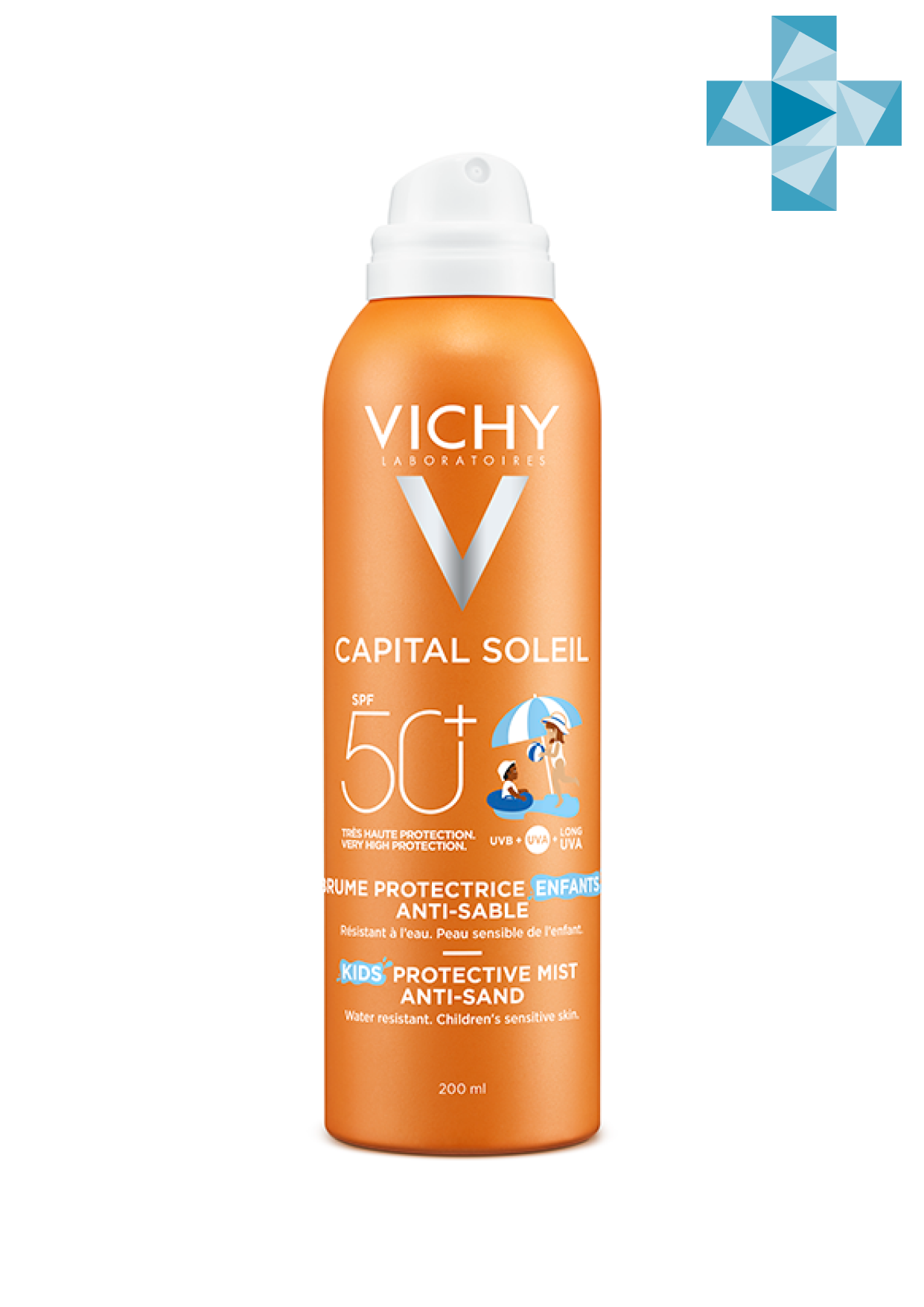 Детский спрей-вуаль VICHY анти-песок SPF50+ для лица и тела 200 мл