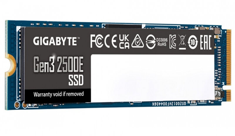 Накопитель SSD M.2 2280 GIGABYTE Gen3 2500E 2TB PCIe 3.0x4, NVMe 1.3 2400/2000MB/s MTBF 1.5M 480TBW - фото №7