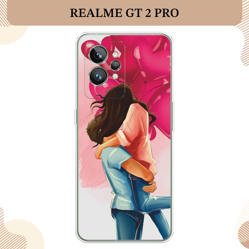 Силиконовый чехол Розовые шарики любви на Realme GT 2 Pro / Реалми GT 2 Про силиконовый чехол на realme gt 2 pro реалми gt 2 про розовые разводы рисунок