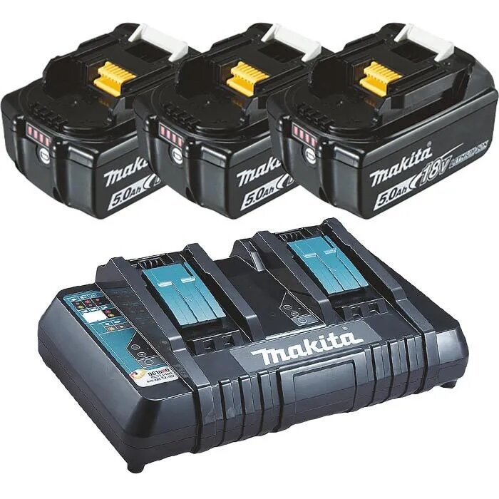 Makita Power Source-Kit Li 198458-6 18 В / 50 Ач 3 батареи и двойное зарядное устройство