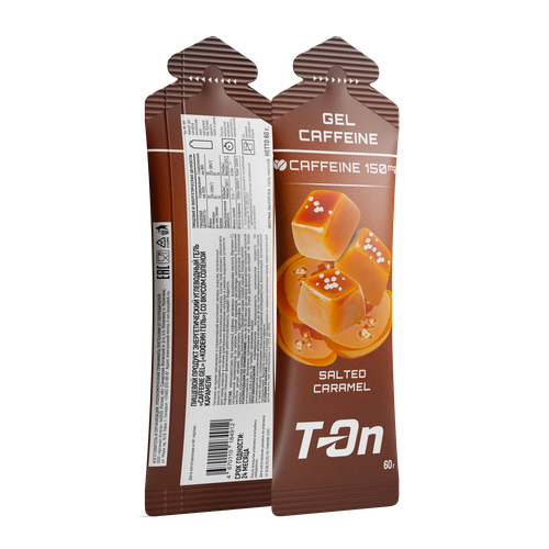 Энергетический углеводный гель с кофеином T-On набор 3 шт вкус Соленая карамель