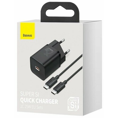 Сетевое зар. устр. Baseus Super Si Quick Charger 1C 25W 1м EU (TZCCSUP-L01) черное