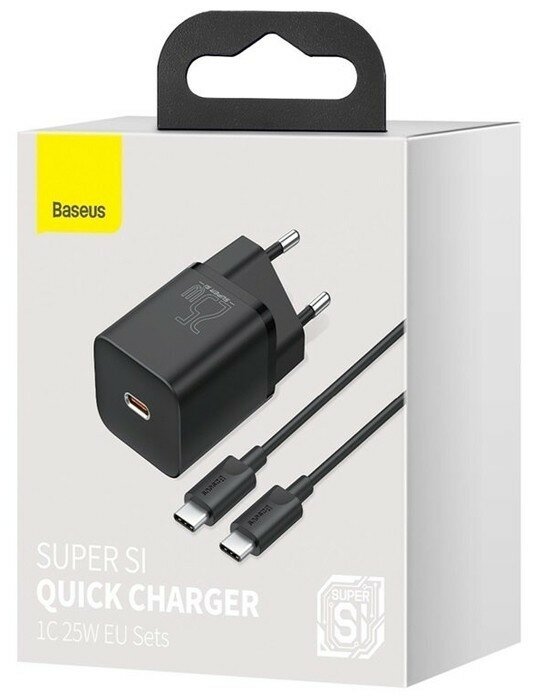 Сетевое зар. устр. Baseus Super Si Quick Charger 1C 25W 1м EU (TZCCSUP-L01) черное