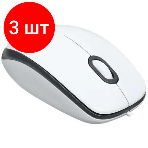 Комплект 3 штук Мышь компьютерная Logitech M100R WHITE 910-005007 476600₽