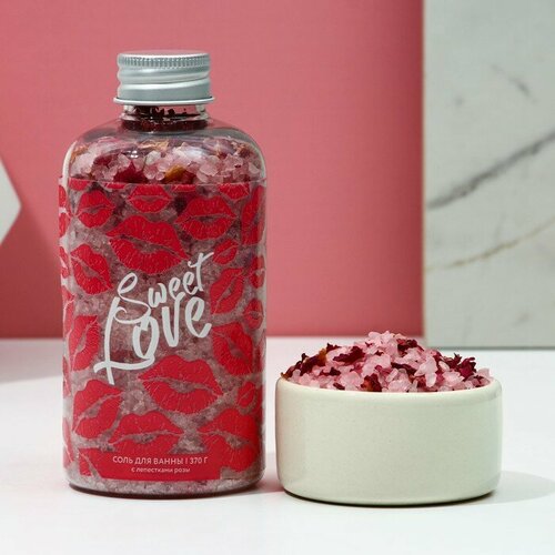 Соль для ванны Sweet love, с лепестками розы, 370 гр