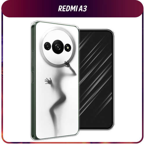 силиконовый чехол на xiaomi redmi a3 poco c61 сяоми редми а3 поко с61 овчарка в ладошках прозрачный Силиконовый чехол на Xiaomi Redmi A3/Poco C61 / Сяоми Редми А3/Поко С61 Девушка в душе