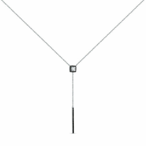 Колье ПЕРВАЯ БРИЛЛИАНТОВАЯ, белое золото, 585 проба, бриллиант, длина 40 см., белый