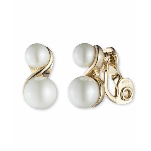 Серьги клипсы ANNE KLEIN, пластик, желтый