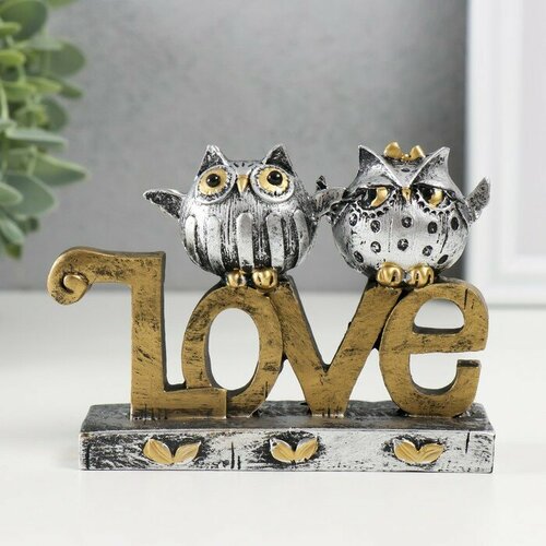 SUI Сувенир полистоун Два филина на буквах Любовь 38х115х85 см 832₽