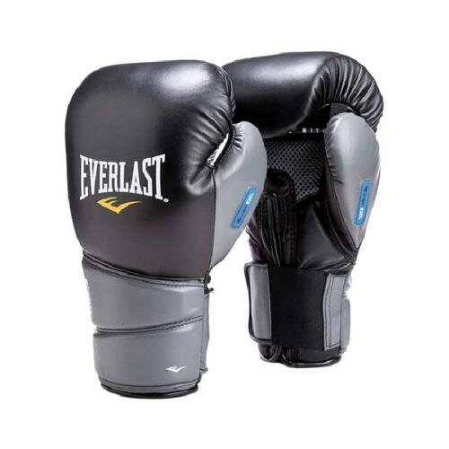 Боксерские перчатки Everlast тренировочные Protex2 Gel Pu черные (10 унций, Кожезаменитель, Everlast, 350, 170, 120, Черный) 10 унций