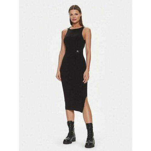 Платье Calvin Klein Jeans, размер L [INT], черный платье calvin klein short tie waist dress