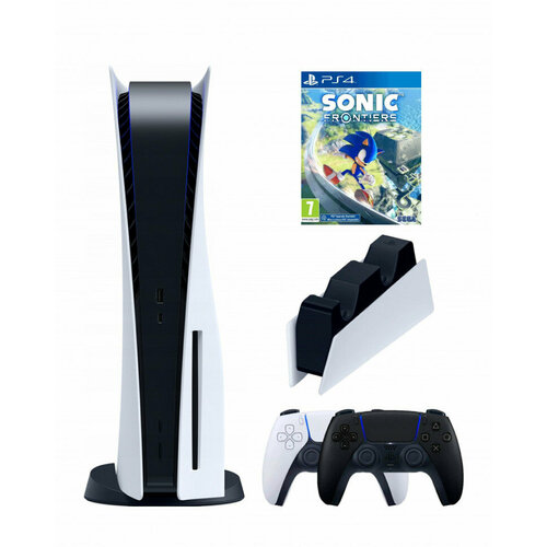 Игровая приставка Sony PlayStation 5 (3-ревизия)+2-й геймпад(черный)+зарядное+Sonic Frontiers(диск)