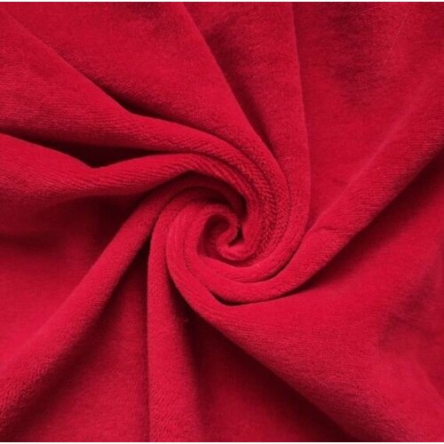 Мех искусственный (плюш) красный для пошива игрушек, одежды, обивки мебели / высота ворса 1,5 мм, 150х50 см