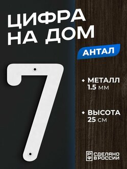 Характеристики модели Цифра на дом большая металлическая 7 (семь ...