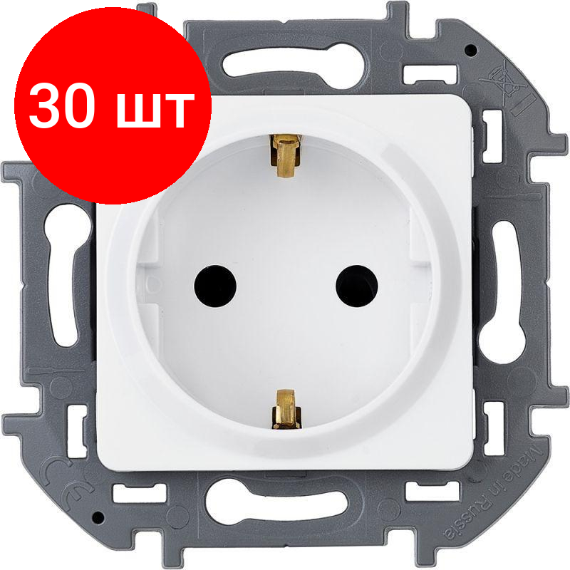 Комплект 30 штук, Розетка 1-м Legrand Inspiria 16А с/з бел. 673720