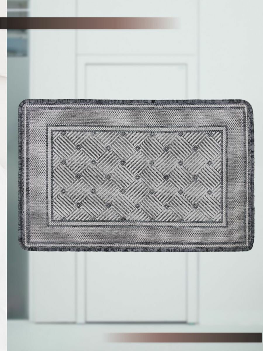 фото Коврик в прихожую придверный sz5236/a1/19 прямоугольный серый 0,5х0,8