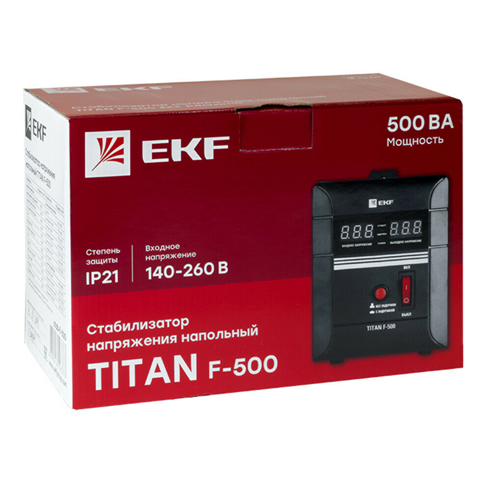 stab-f-500 Стабилизатор напряжения напольный TITAN F-500 PROxima EKF - фото №7