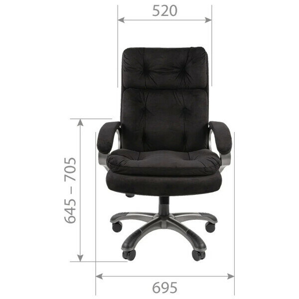 Кресло Офисное кресло Chairman 442 экопремиум черный (черный пластик) (7127984) - фото №7