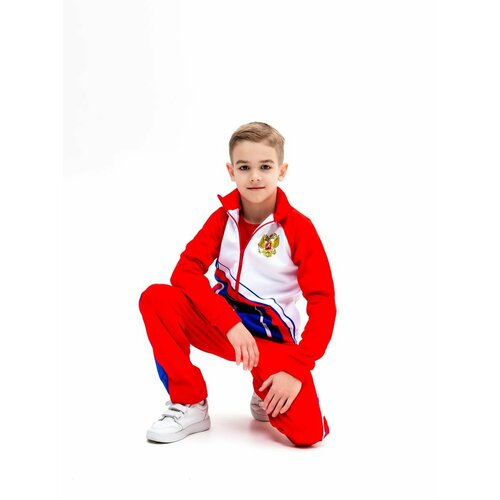 фото Костюм спортивный sport&k, размер 38, красный/синий/белый